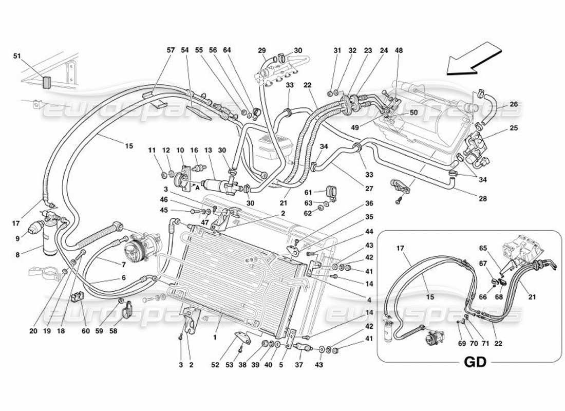 a part diagram from the Ferrari 575 Superamerica parts catalogue