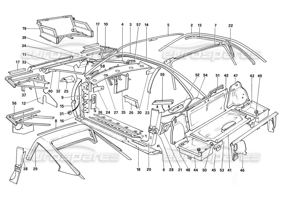 a part diagram from the Ferrari 328 (1988) parts catalogue