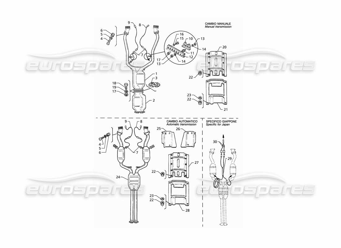 a part diagram from the maserati qtp v8 (1998) parts catalogue