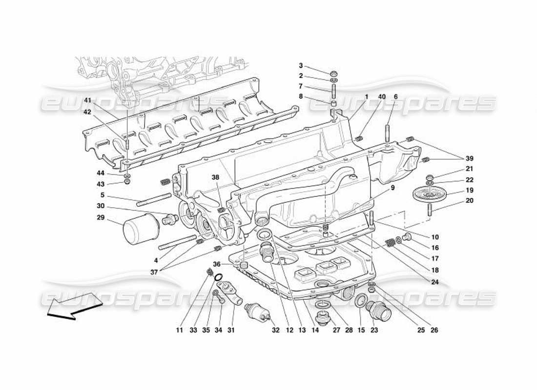 a part diagram from the Ferrari 550 Barchetta parts catalogue