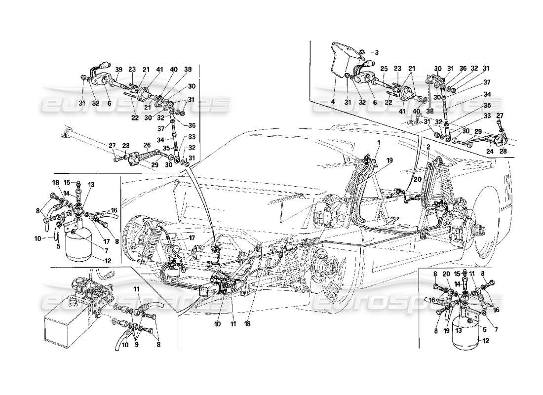 a part diagram from the ferrari f40 parts catalogue
