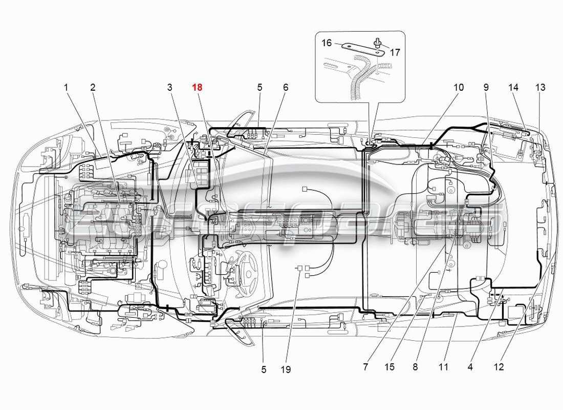 maserati 4200 gransport (2005) electrical system parts diagram