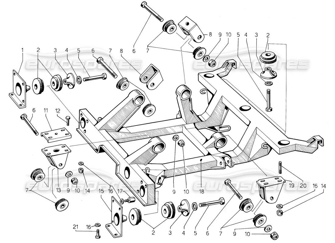 lamborghini jalpa 3.5 (1984) engine chassis parts diagram