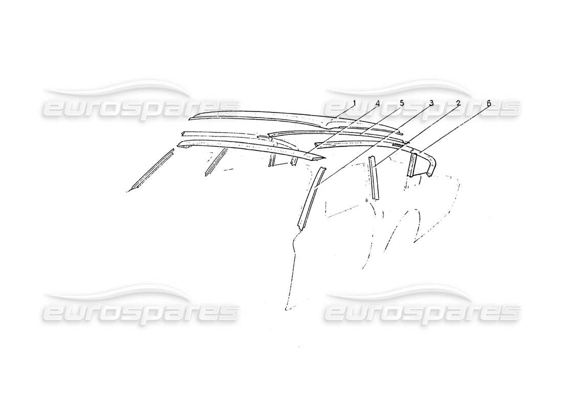 ferrari 365 gt 2+2 (coachwork) frame work roof part diagram