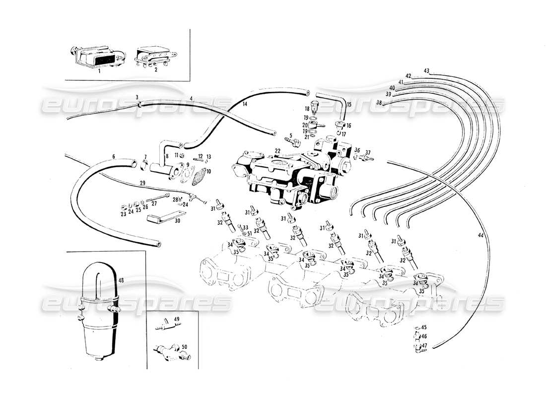 maserati mistral 3.7 injection equipment parts diagram