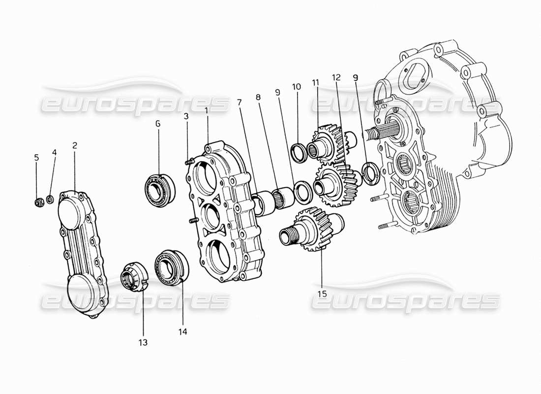 ferrari 206 gt dino (1969) gear box transmission parts diagram