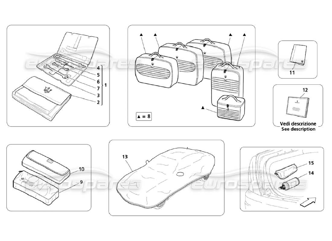 maserati qtp. (2006) 4.2 tools and accessories parts diagram