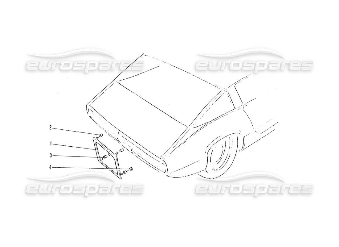 ferrari 365 gtc4 (coachwork) rear number plate holder part diagram