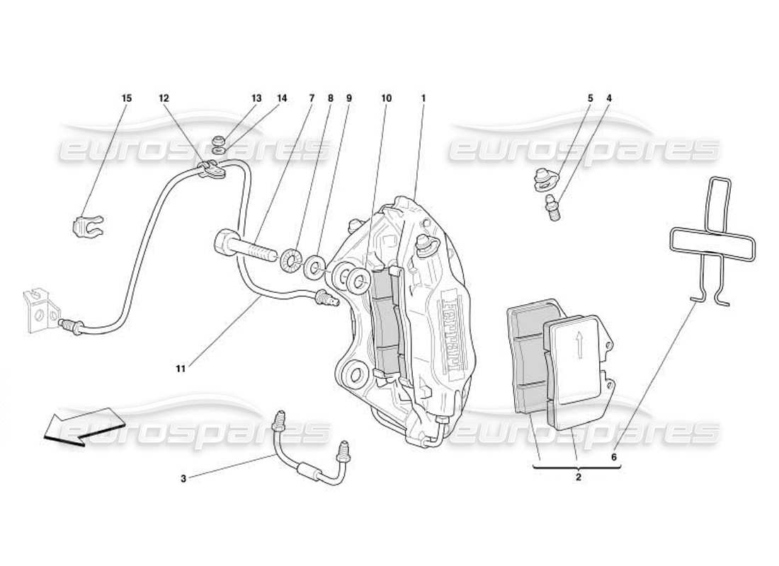 ferrari 550 barchetta caliper for rear brake parts diagram