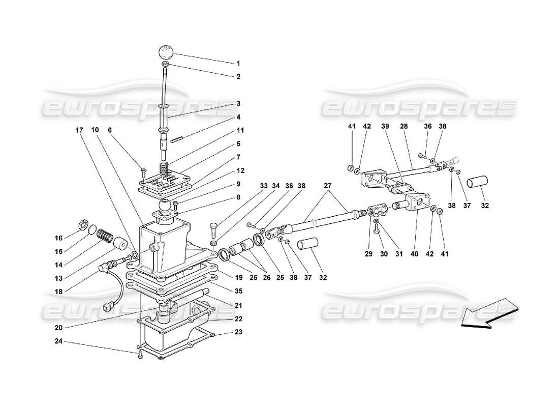 ferrari 550 barchetta outside gearbox controls part diagram