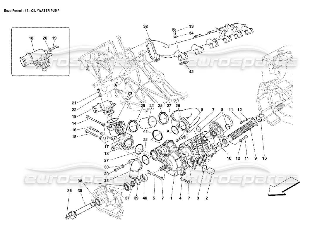 ferrari enzo oil - water pump parts diagram