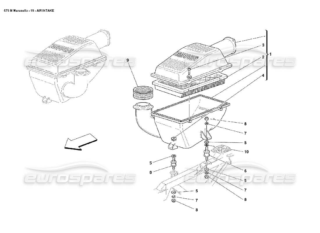 ferrari 575m maranello air intake part diagram