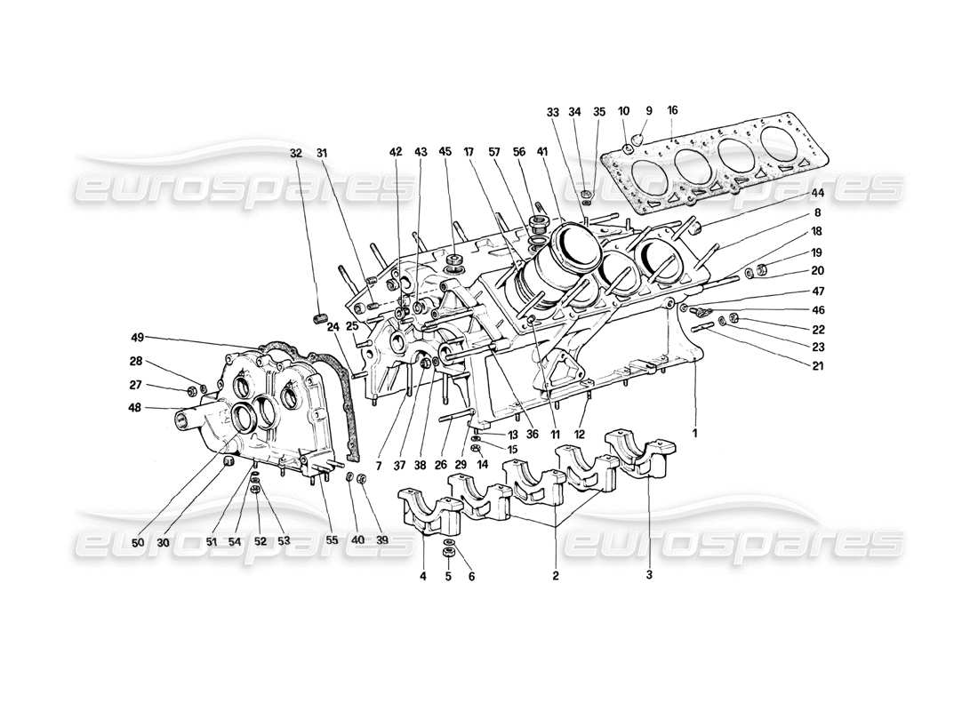 ferrari 208 turbo (1982) crankcase part diagram