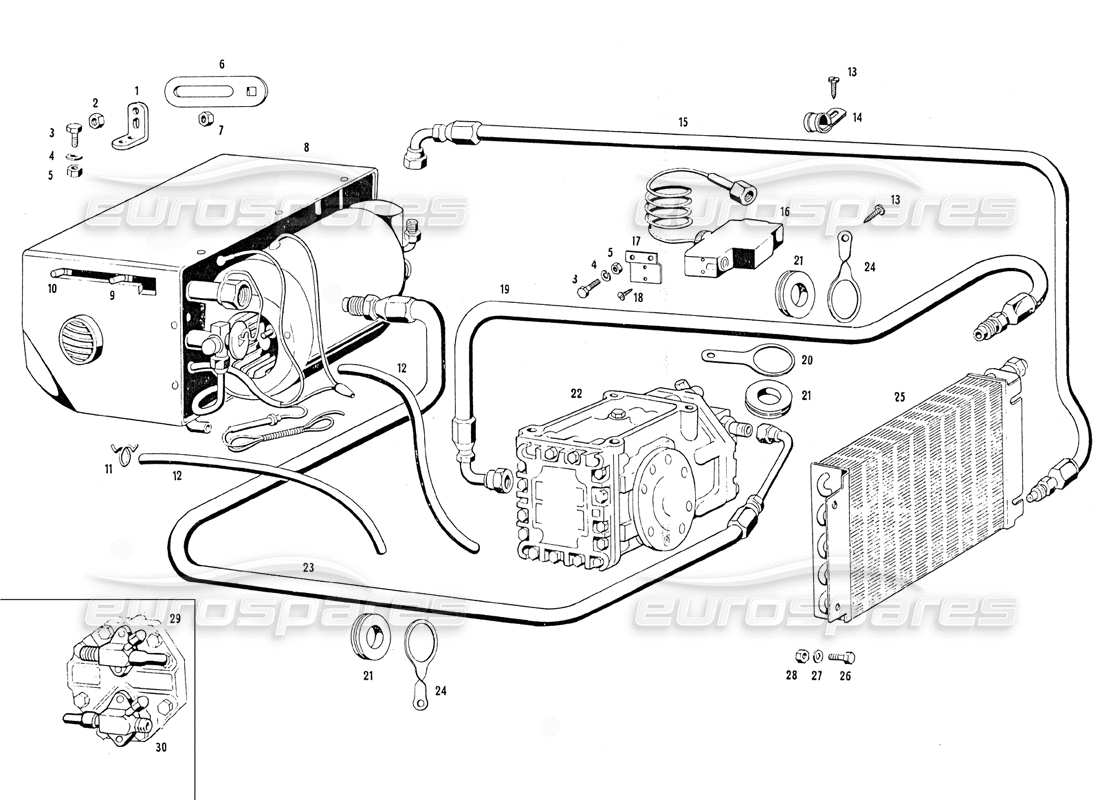 maserati mistral 3.7 air conditioning system parts diagram