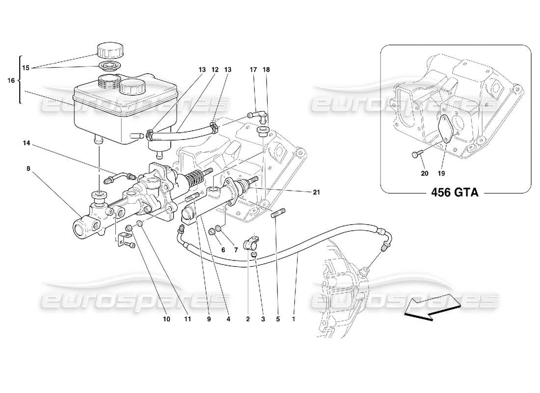 ferrari 456 gt/gta brake and clutch hydraulic system -valid for gd part diagram