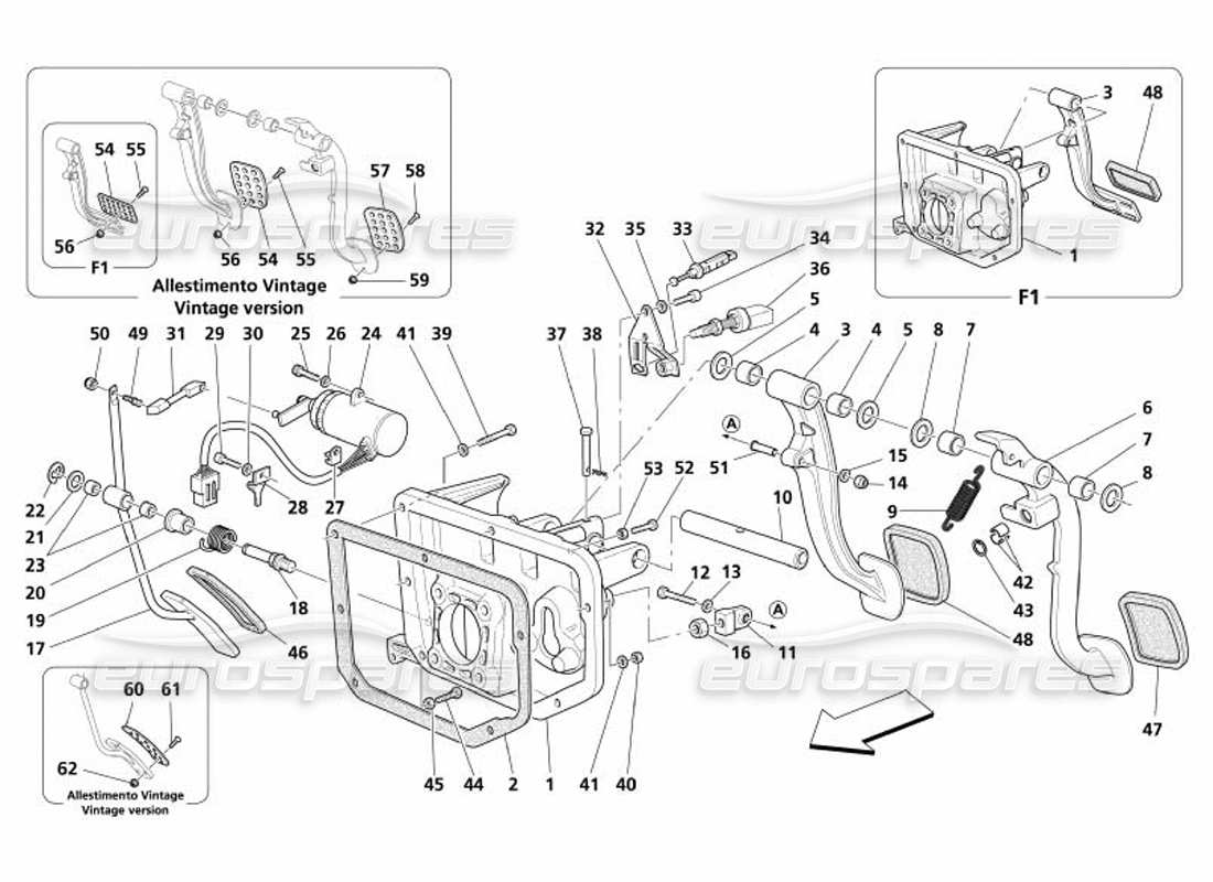 maserati 4200 spyder (2005) pedals and electronic accelerator control -not for gd- part diagram