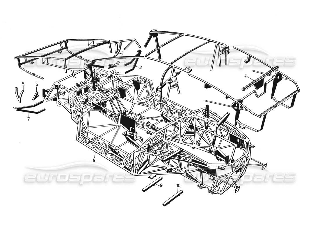 lamborghini countach 5000 qvi (1989) chassis parts diagram