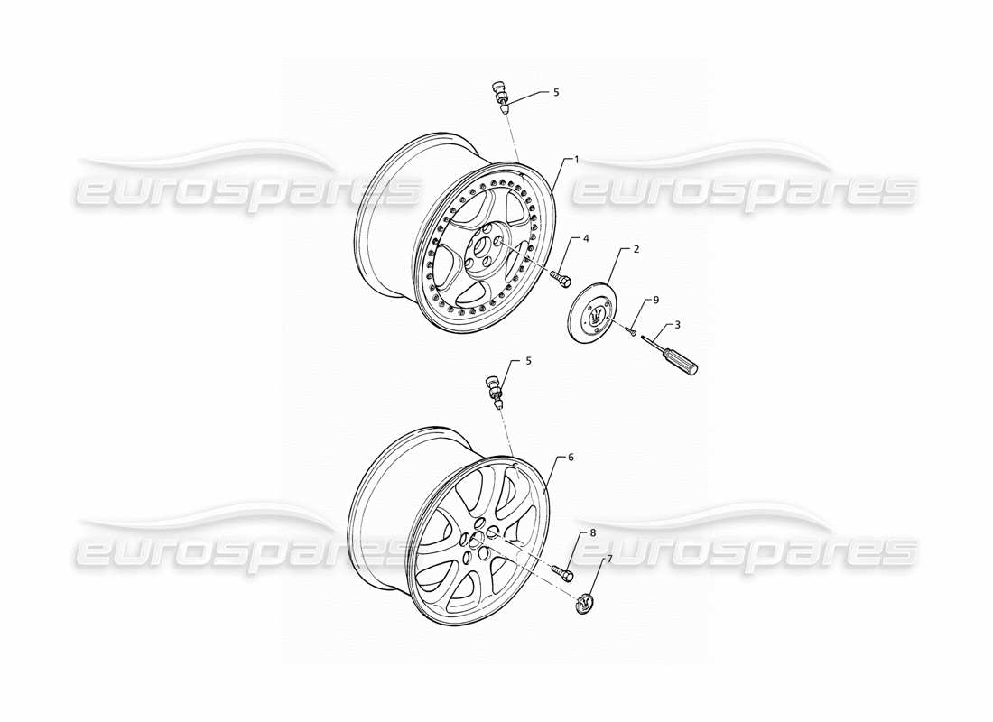 maserati ghibli 2.8 gt (variante) wheel rims parts diagram