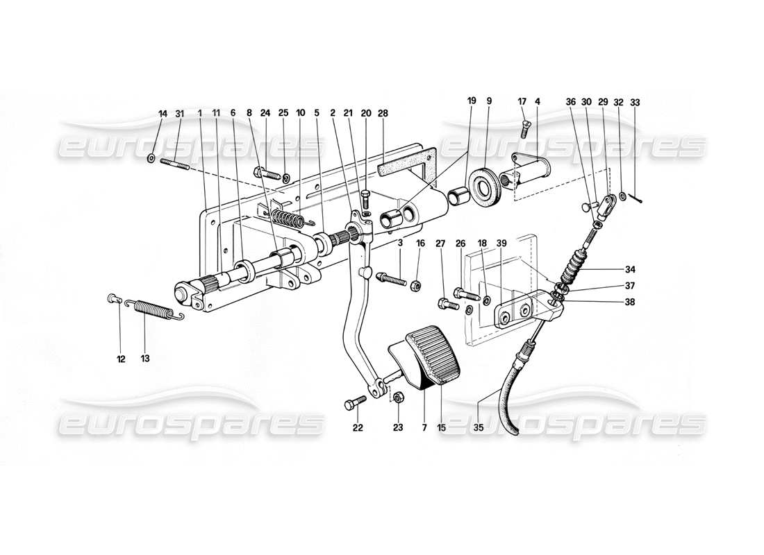 ferrari 412 (mechanical) clutch release control - 412 m. lhd parts diagram