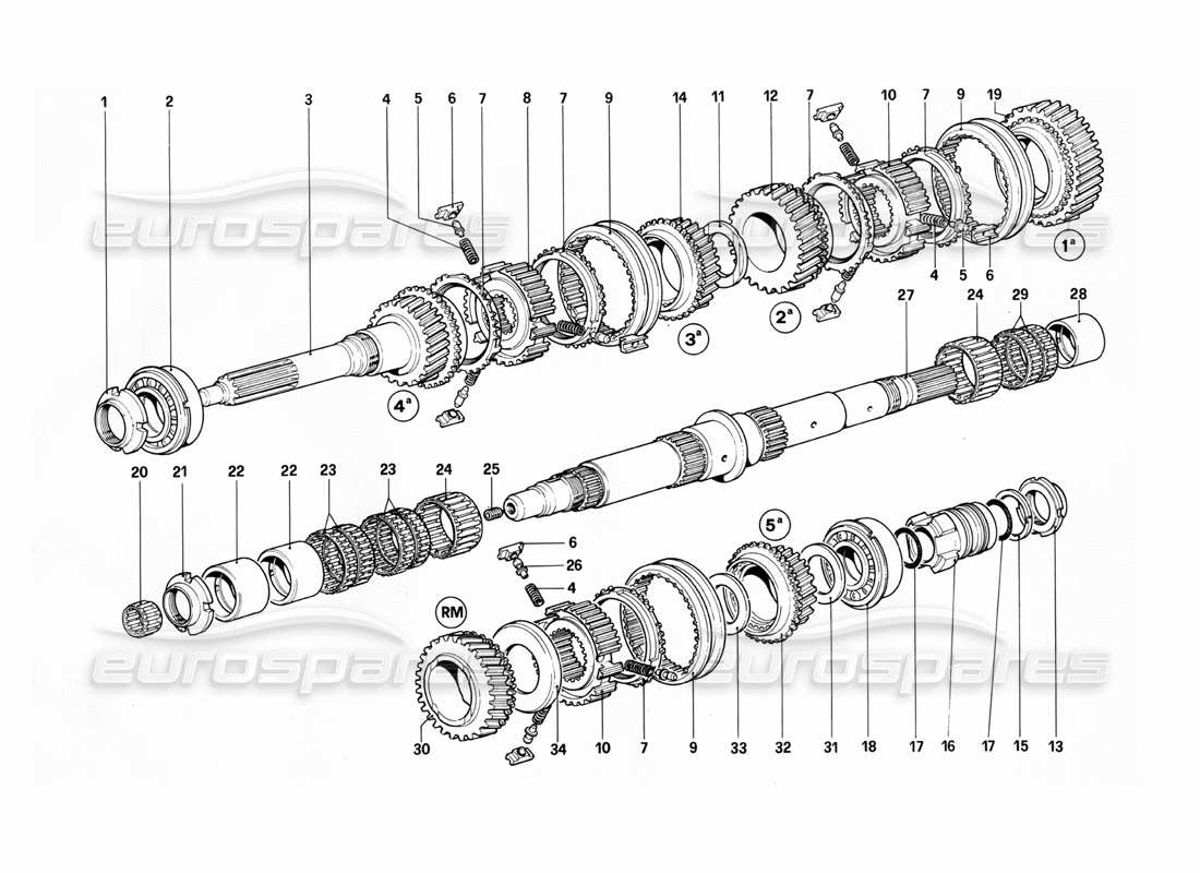 ferrari 412 (mechanical) layshaft-412m. part diagram