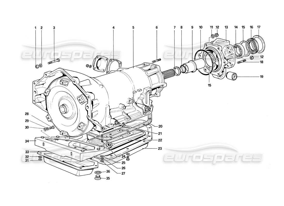 ferrari 412 (mechanical) automatic transmission - 412 a. parts diagram