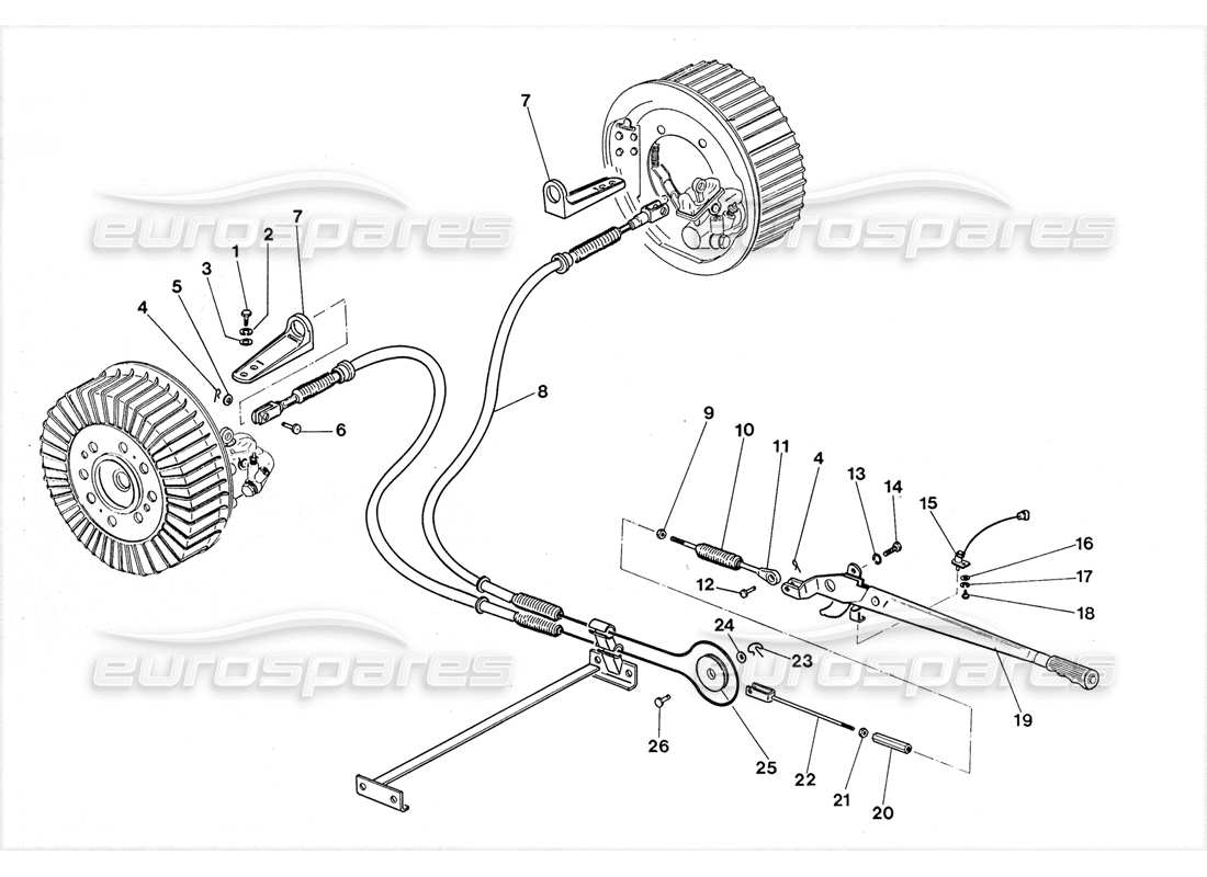 lamborghini lm002 (1988) hand brake parts diagram