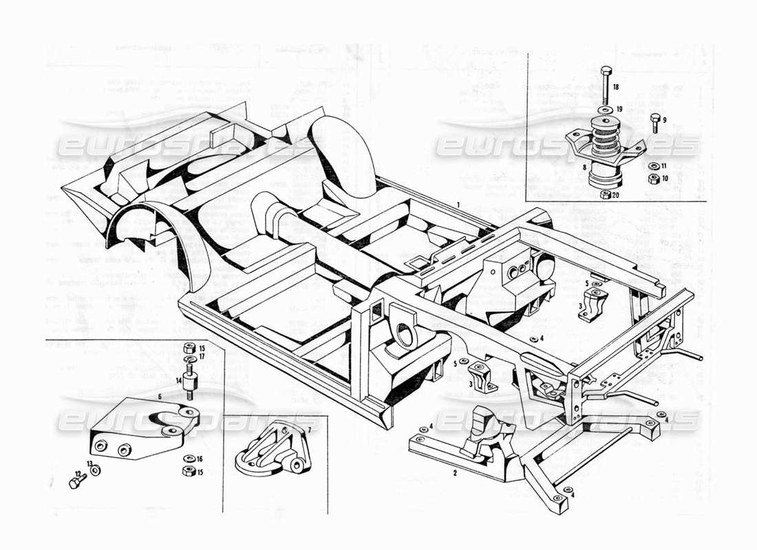 maserati indy 4.2 frame part diagram