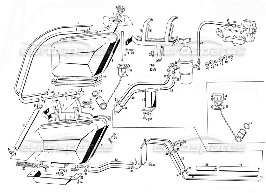 maserati mistral 3.7 fuel tank parts diagram