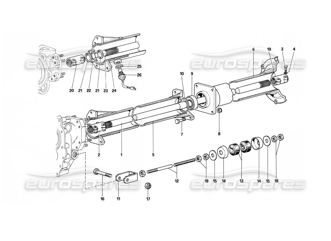 ferrari 412 (mechanical) propeller shaft parts diagram