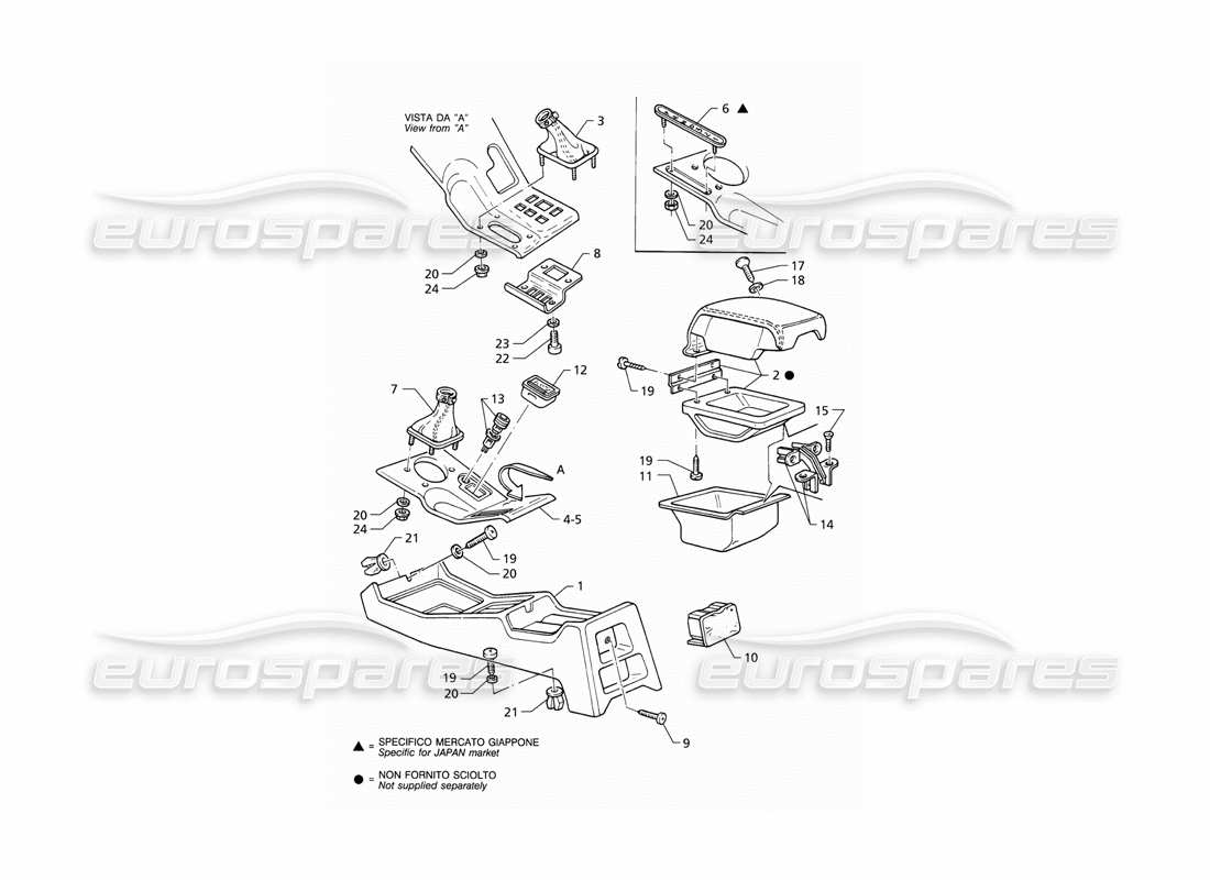 maserati qtp v6 (1996) console part diagram