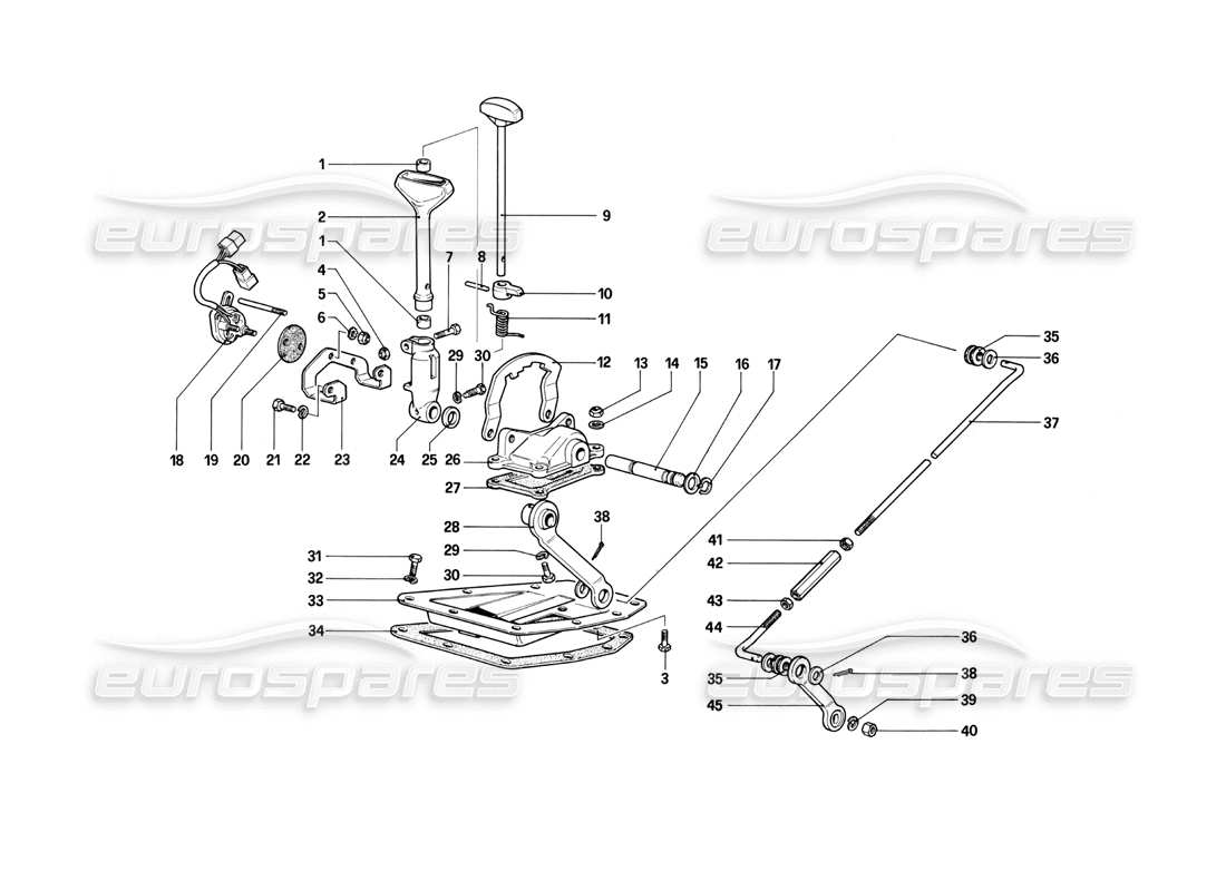 ferrari 412 (mechanical) outside gearbox controls - 412 a. part diagram