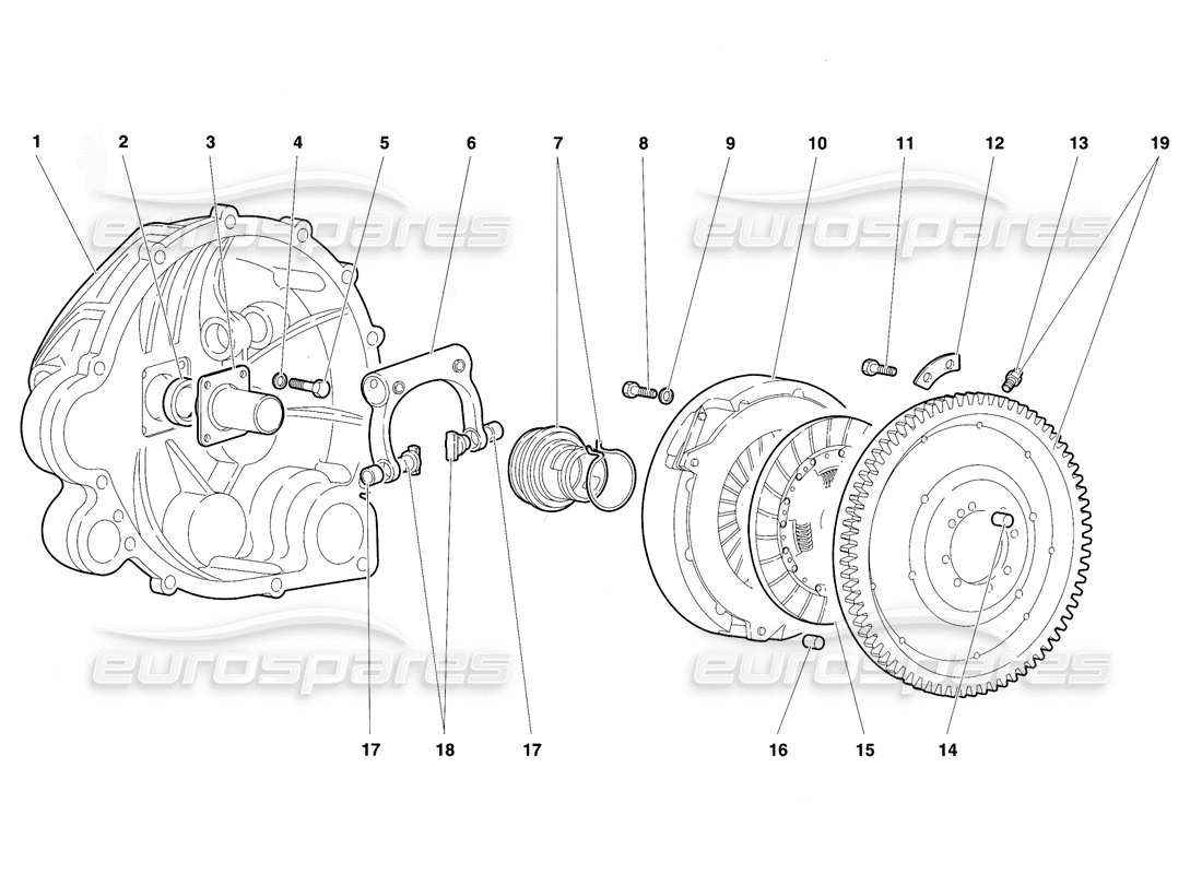 lamborghini diablo vt (1994) clutch parts diagram