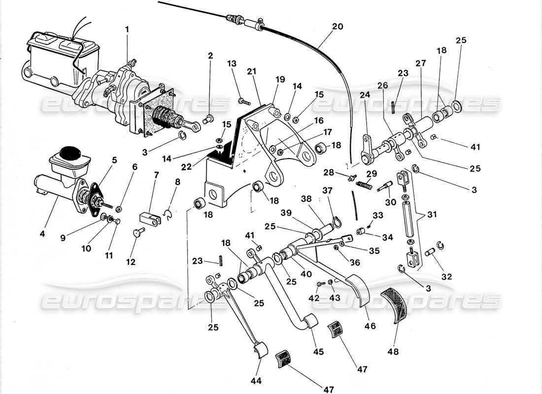 lamborghini lm002 (1988) pedal ass parts diagram