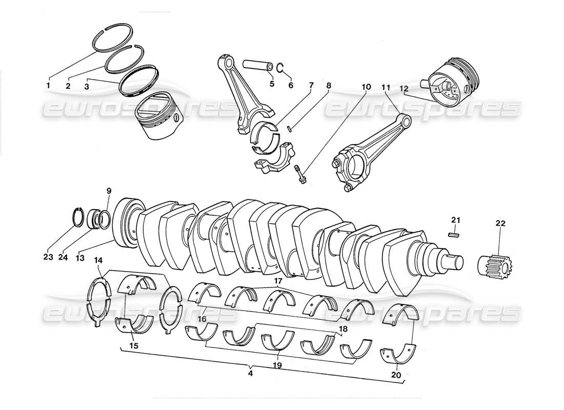 lamborghini lm002 (1988) crankshaft part diagram