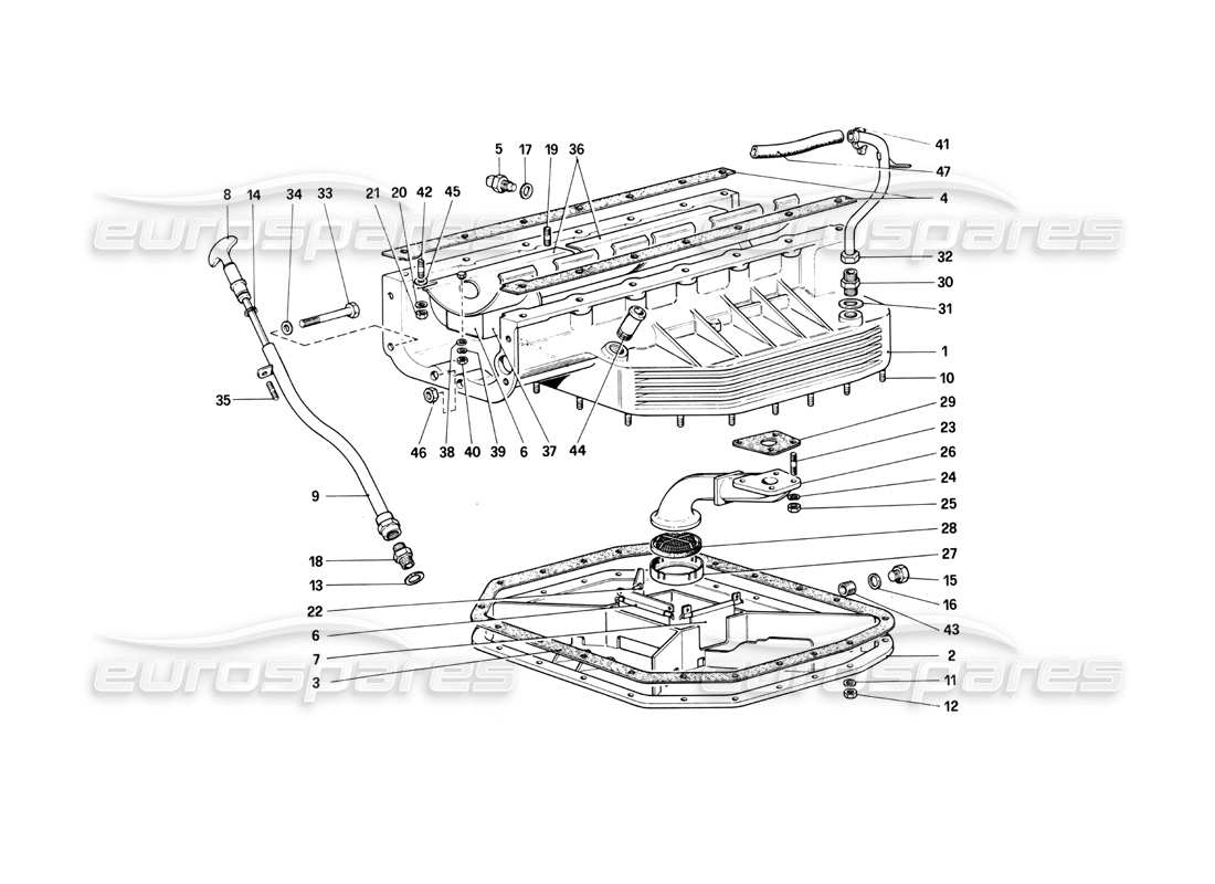 ferrari 412 (mechanical) oil sump part diagram