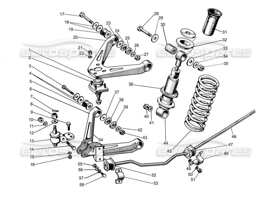 lamborghini espada front suspension part diagram