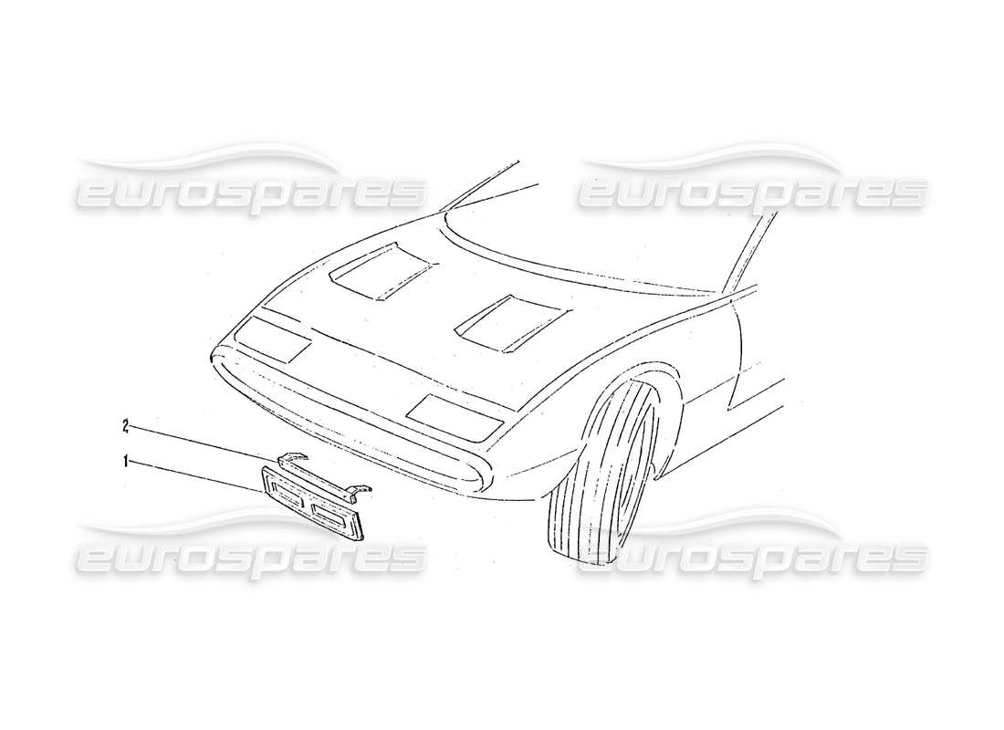 ferrari 365 gtc4 (coachwork) front number plate holder part diagram