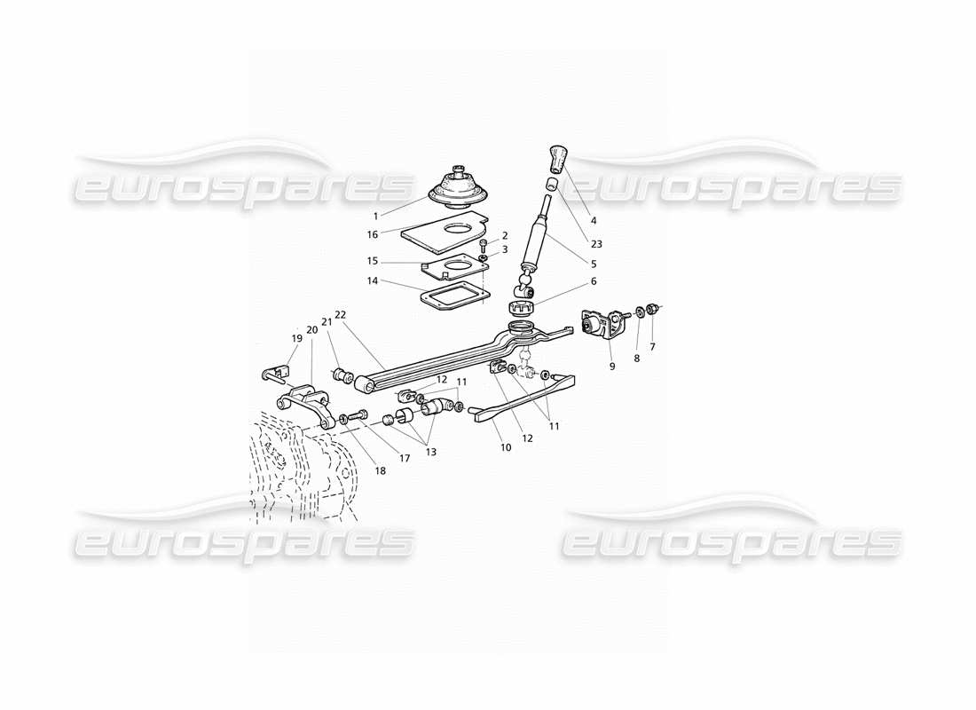 maserati qtp v8 evoluzione getrag transmission 6 speed: outside controls parts diagram