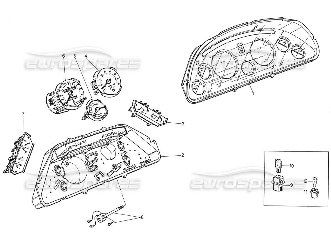 maserati biturbo spider instrumentation parts diagram