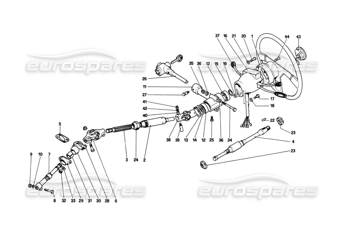 ferrari 208 turbo (1982) steering column part diagram