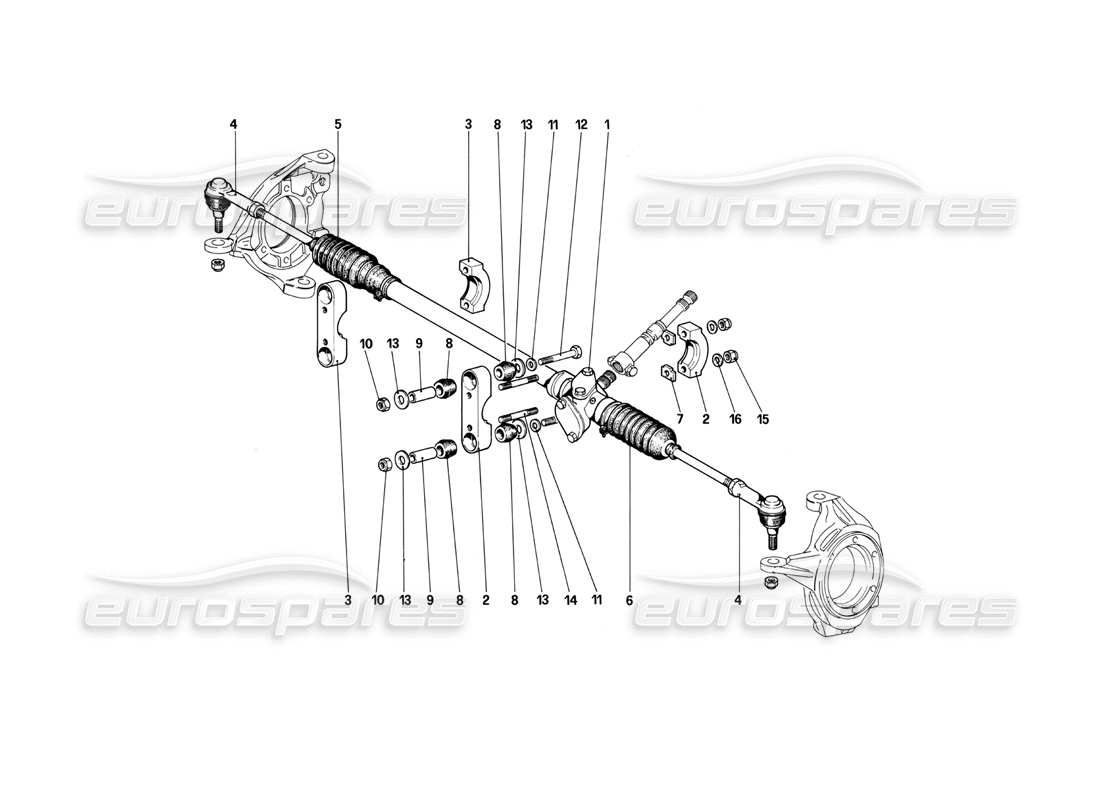 ferrari mondial 3.0 qv (1984) steering box and linkage parts diagram