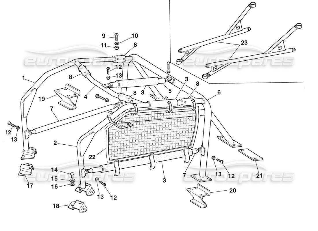 ferrari 355 challenge (1999) roll bar parts diagram