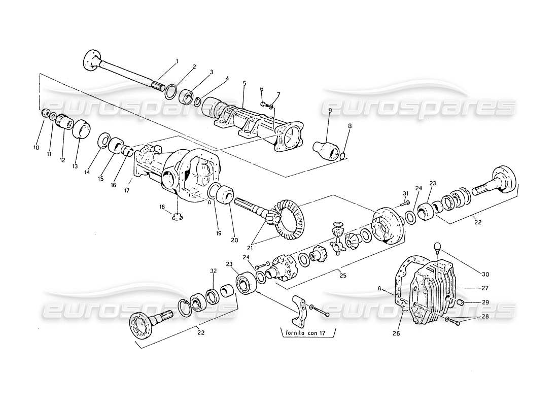 maserati biturbo 2.5 (1984) differential parts diagram