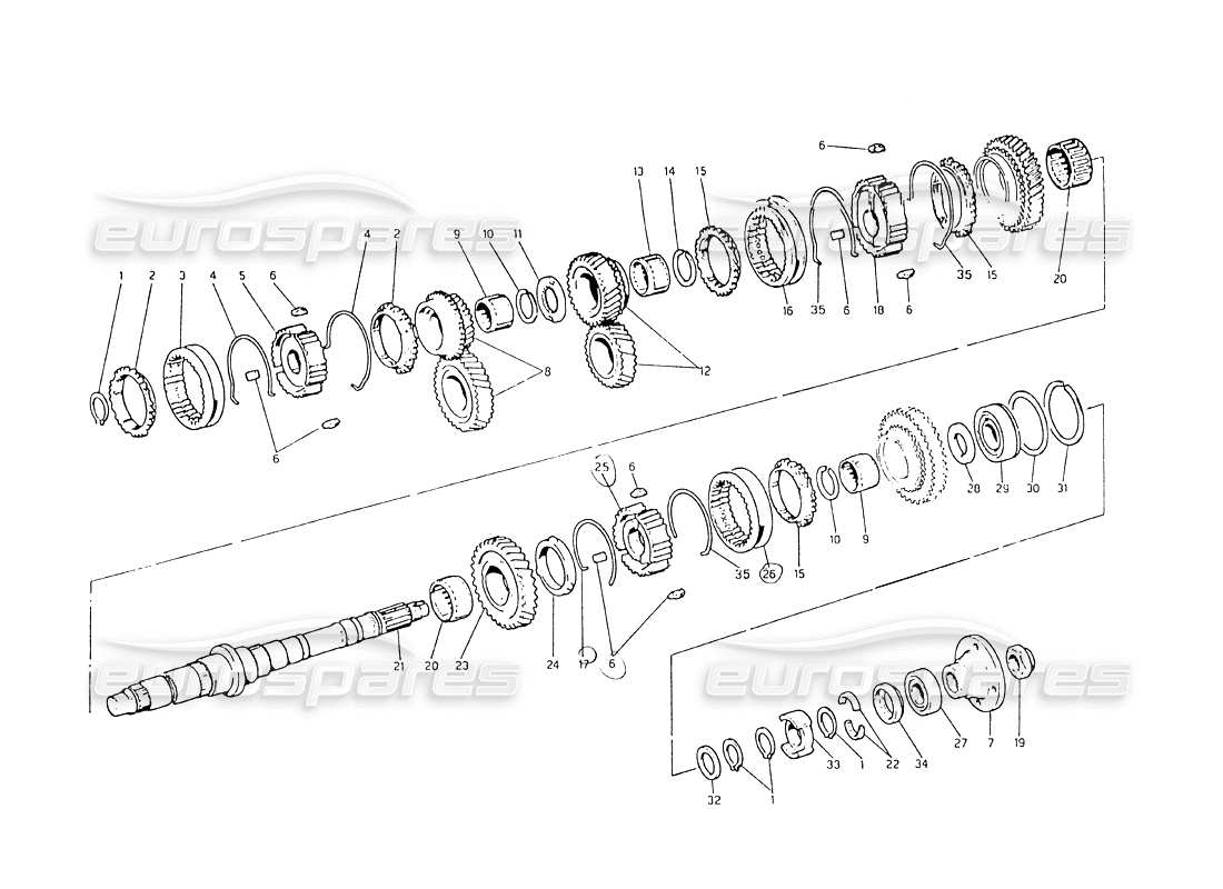 maserati biturbo 2.5 (1984) transmission driving shaft parts diagram