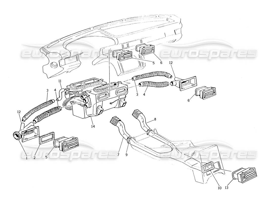 maserati karif 2.8 ventilation parts diagram