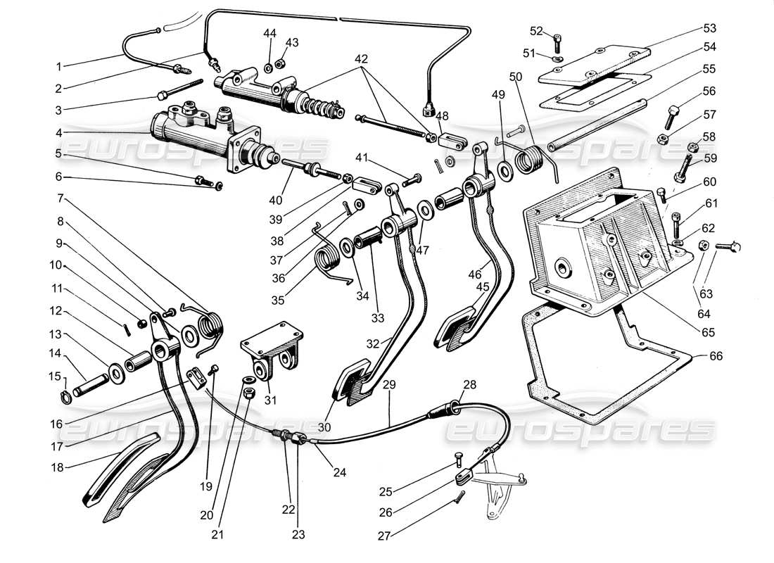 lamborghini espada pedal box part diagram