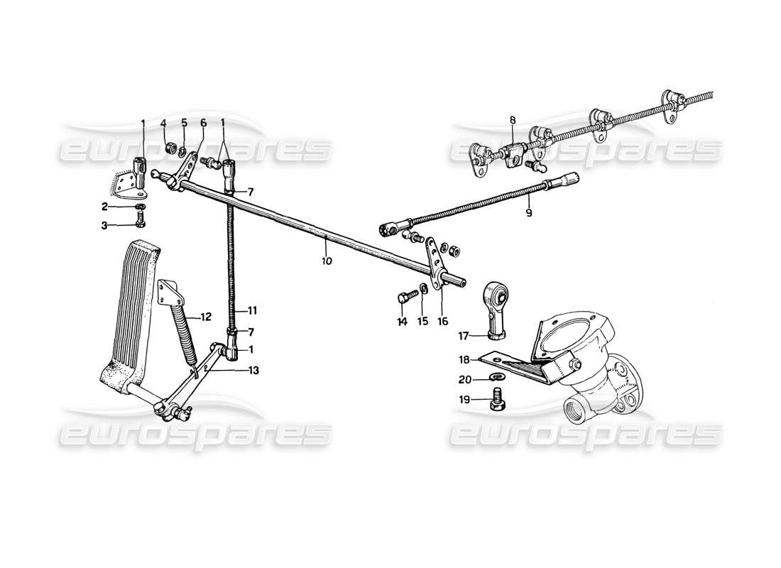 ferrari 275 gtb4 mechanic throttle control parts diagram