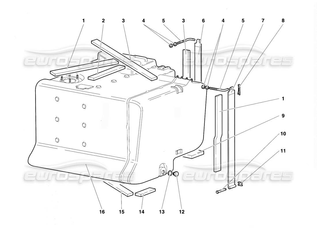 lamborghini diablo vt (1994) fuel system part diagram