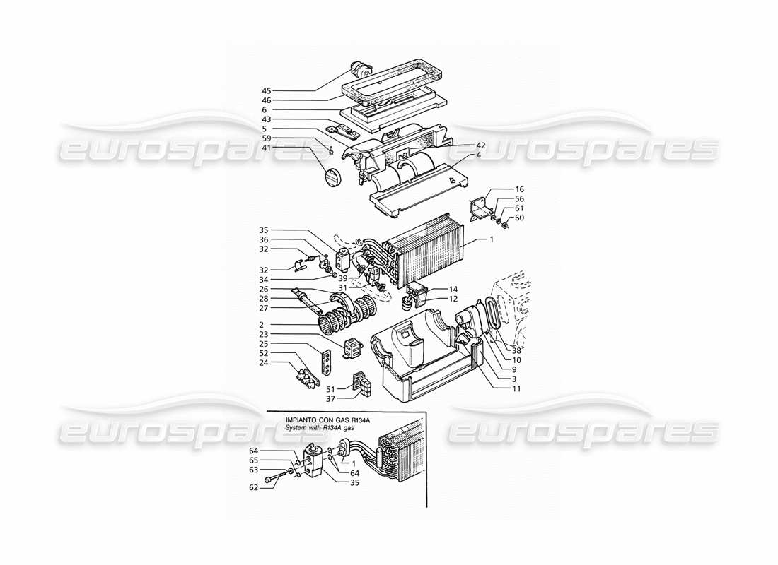 maserati ghibli 2.8 (abs) automatic air conditioner assy (rh drive) parts diagram