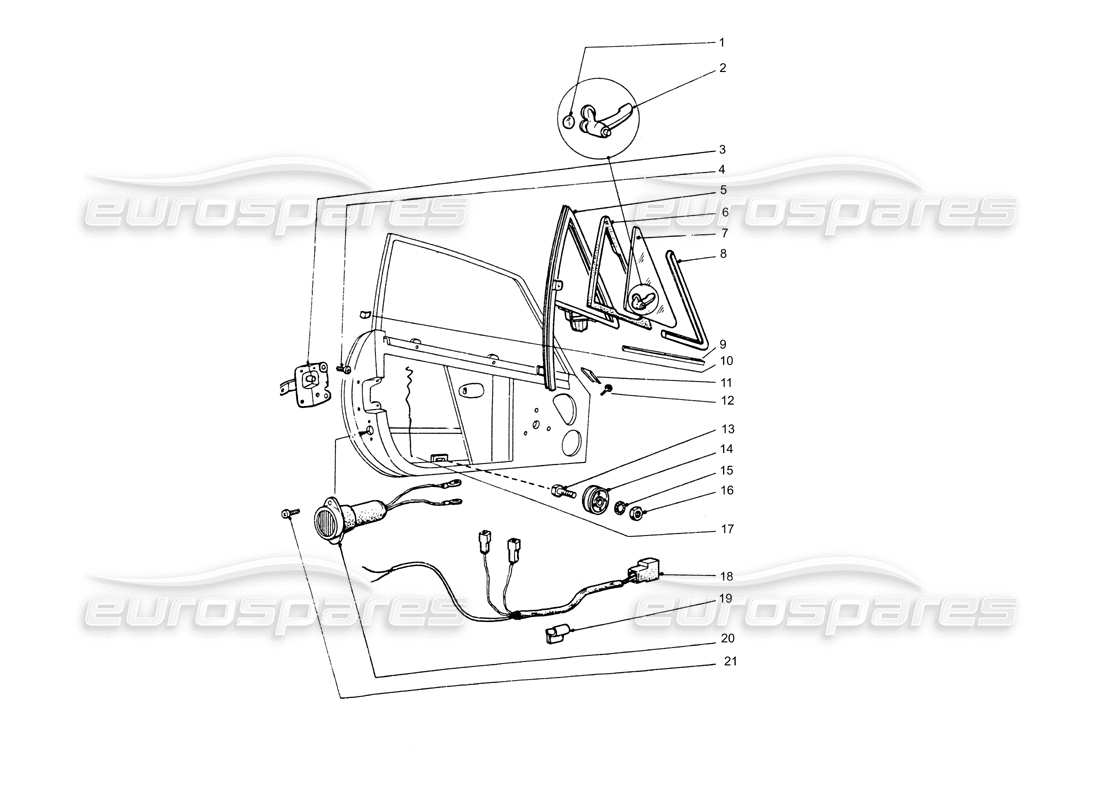 ferrari 365 gtb4 daytona (coachwork) quarter light frame & inner light part diagram